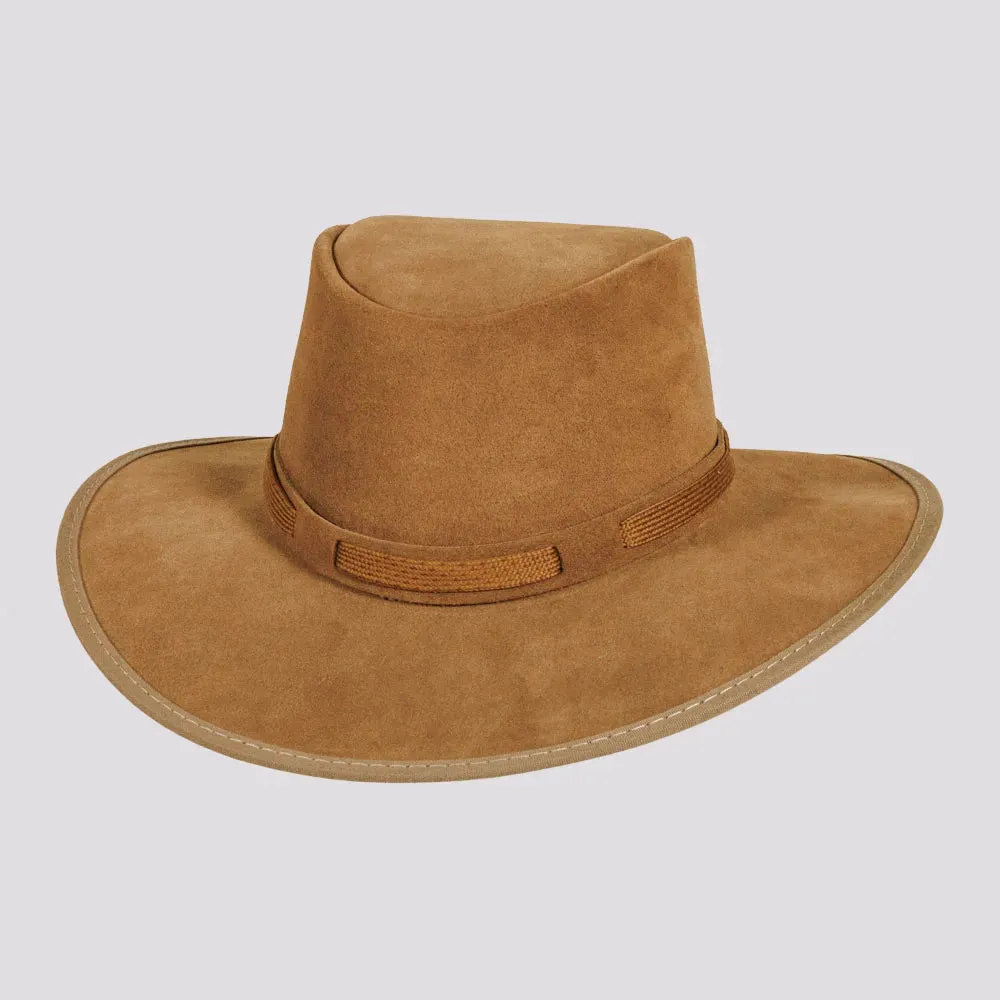 Zephyr | Womens Genuine Suede Leather Outback Hat