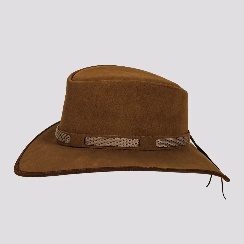 Zephyr | Womens Genuine Suede Leather Outback Hat